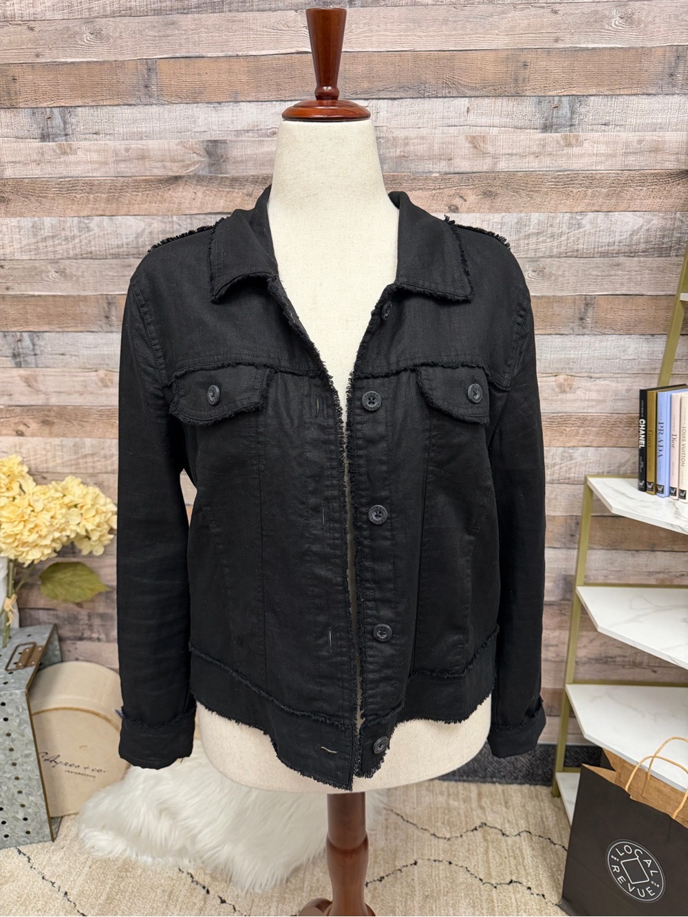 Tommy Bahama Black linen jacket L